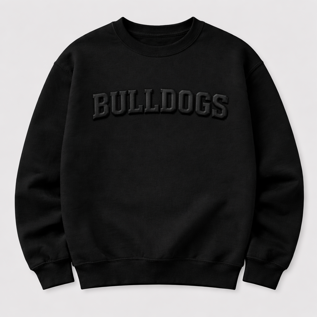 Blackout Puff Bulldog Crewneck